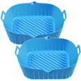 thumbnail image 1 of 2 Pcs Pot en Silicone pour Friteuse à Air Chaud avec Poignée Résistant à la Chaleur Doublure pour Friteuse à Air 6.9 Pouces Moule de Cuisson Carré, 1 of 4