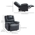 thumbnail image 3 of HOMCOM Manual Recliner Chair with Footrest Side Pockets Steel Frame Black, 3 of 10