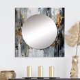 thumbnail image 1 of Designart "Delicate Brushstrokes Black and White I" Abstract Marble Square Mirror For Wall Decor - Large Grey Square Mirror Printed Wall Decor - Modern Square Living Room Mirror, 1 of 5