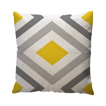 RKSTN Throw Pillows Yellow Geometric Pattern Throw Pillow Case Cushion Cover Home Decor Cotton Linen Soft Throw Pillows for Couch Living Room Outdoor,Decorative Pillowcase