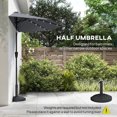 thumbnail image 4 of Outsunny 9ft Half Patio Umbrella Outdoor with Solar LED Lights, Dark Grey, 4 of 9
