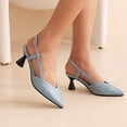 thumbnail image 2 of Womens Shoes Snake Pattern Sandals Casual Comfortable High Heel Pointed Toe Buckle Pumps, 2 of 9