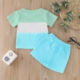 thumbnail image 3 of Sunnyoo Boys 2Pcs Outfits Patchwork Color Short Sleeve Pocket T Shirt Shorts Tracksuit Set, 3 of 3