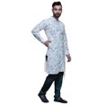 thumbnail image 2 of Atasi Designer Kurta Pajama For Men Printed Angrakha Kurta Set Summer Clothing, 2 of 3