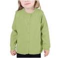 thumbnail image 1 of Fall Saving! HVOBTTY Girls Long Sleeve Open Front Cardigan, Girls Crewneck Cardigan Solid Long Sleeve Button Sweater Uniform Sweaters for Little Girls Green, 5 Years, 1 of 5