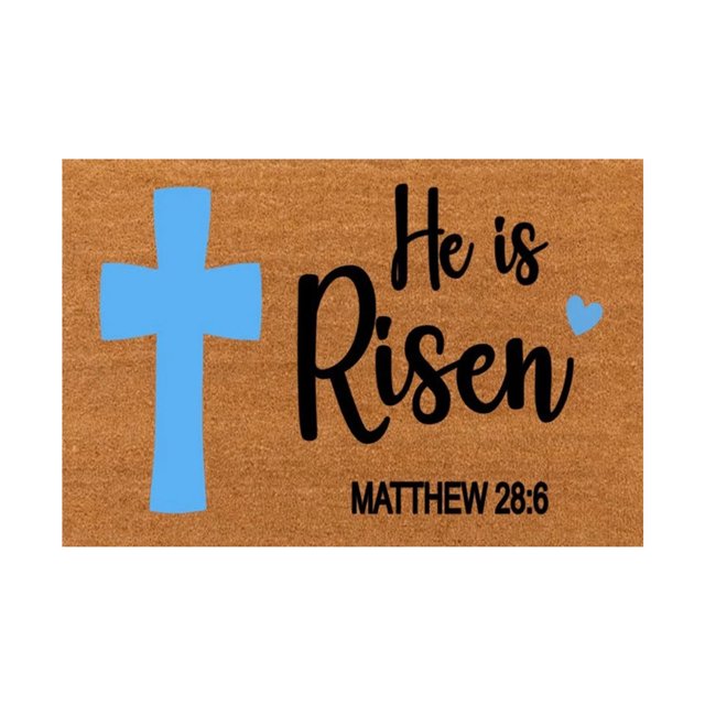 Doormat Outdoor Front Door Rug Spring Rug Outdoor Extra Durable Door Mat Dirt Trapping Outdoor Welcome Mats for Entryway Front Door Patio Porch, Indoor Outdoor, 16x24 Inch He is Risen MATTHEW