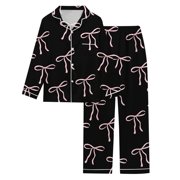 GDREDA Soft Pajamas for Women Women's Valentine's Day Printed Pajamas Women Pajama Sets pyjamas Black,XXXL