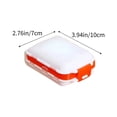 thumbnail image 3 of Plastic Medication Dispenser Box Portable Tablet & Capsule Organizer Orange & Blue Pill Cutter Divider 10x7x2cm Travel Health Case, 3 of 6