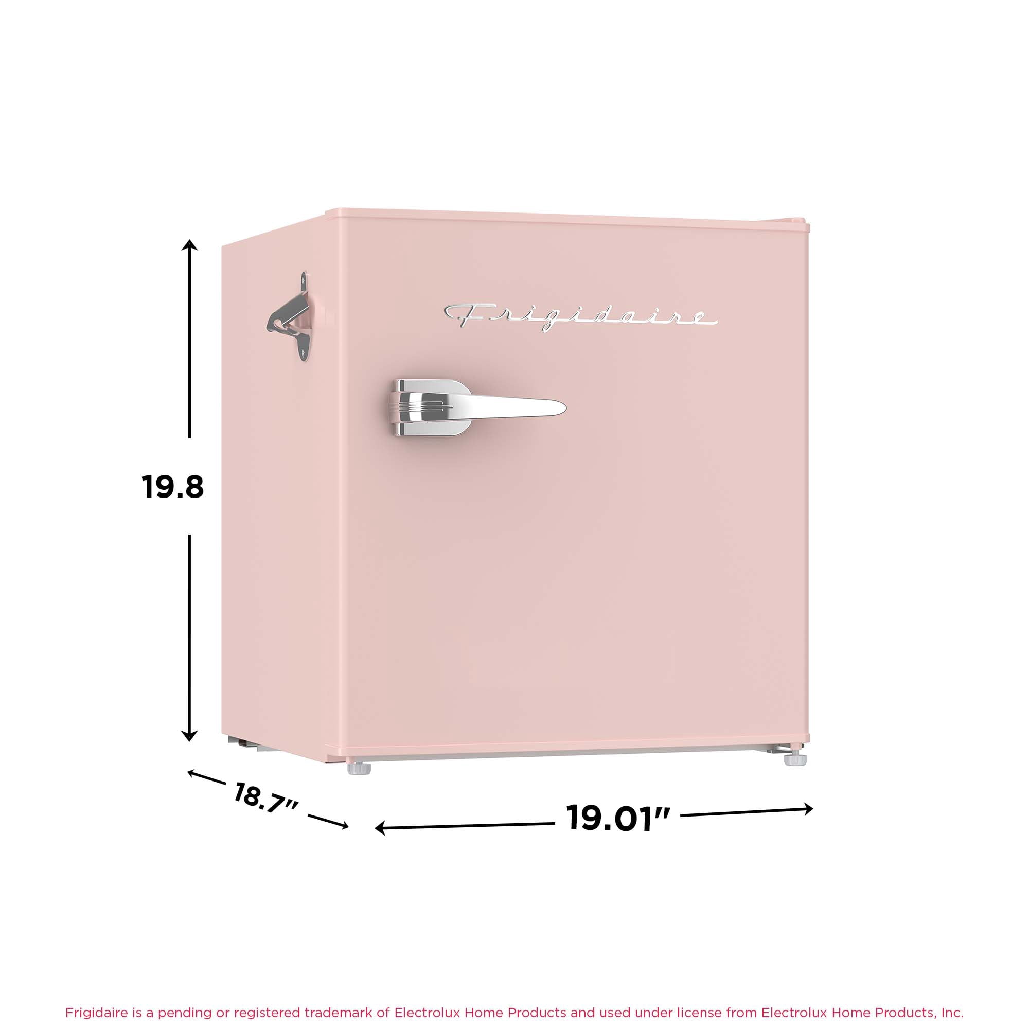 Mini-réfrigérateur rétro Frigidaire 1,6 pi³ avec ouvre-bouteille latéral, réfrigérateur compact avec compartiment congélateur, corail