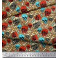 thumbnail image 3 of Soimoi Poly Georgette Fabric Bone,Floral & Skull Halloween Fabric Prints by Yard 52 Inch Wide, 3 of 3
