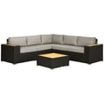 thumbnail image 1 of Outsunny Ensemble de Mobilier de Patio en Rotin 6 Pcs avec Sofa d'Angle, Table, Gris, 1 of 10
