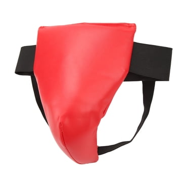 Protecteur d'Aine, Jockstrap Ventilé à Absorption des Chocs et Ajustable, Garde Abdominale Rouge pour Boxe, Kickboxing et Entraînement