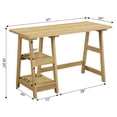 thumbnail image 4 of Convenience Concepts Designs2Go Trestle Desk in Off White Light Oak Wood Finish, 4 of 5