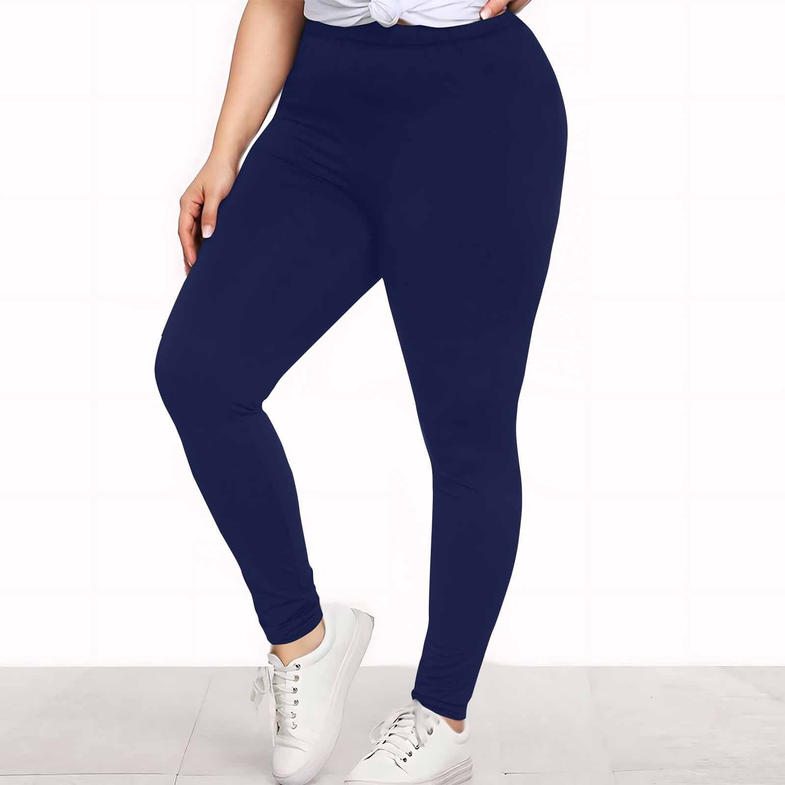 TIMIFIS High Waisted Leggings for Women Plus Size Yoga Pants Tummys Control Solid Color Workout Running Cycling Yoga Pants - Spring/Summer