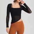 thumbnail image 2 of FAIWAD Women's Long Sleeve Sport Tops Square Neck Solid Color Lightweight Pullover Tops with Bra, 2 of 5