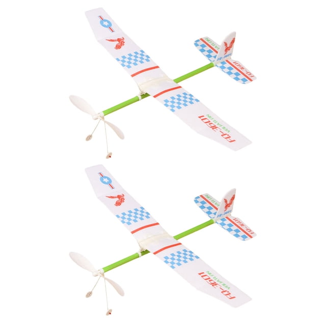 SHISUYAN 2 Pcs Jouets Biplan d'Avion à Bande de Caoutchouc pour Enfants (Motif Aléatoire)