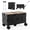 Noir, variante sur Costway Grand Chariot Utilitaire Pliable avec Caisses de Rangement à 2 Niveaux 5 Roues Pivotantes Métal Blanc