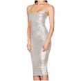 thumbnail image 1 of Pisexur Robes pour Femmes Col Rond Dos Nu Robe de Cocktail Mode Paillettes Scintillantes Robe de Soirée Boîte de Nuit Fête Robe Ajustée Robes de Retour à la Maison Élégante Robe d'Invitée de Mariage Tunique Robe Midi, 1 of 3