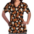 thumbnail image 2 of LSLJS Hauts à Manches Courtes à Col en V pour Femmes, Uniforme Imprimé, Poches, Blouse d'Infirmière, Sarraus pour Femmes Grande Taille, 2 of 5