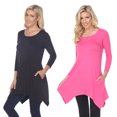 thumbnail image 1 of White Mark Haut Tunique pour Femmes, Lot de 2, Makayla Noir à Manches 3/4, 1 of 2