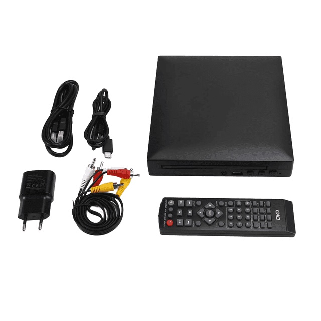 High-Definition Mini DVD Player Digital Multimedia Player Home CD Player VCD DVD Player EU PLUG,1x HD cable 1x AV cable 1x remote control 1x power adapter 1x player,Black
