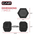 thumbnail image 4 of Haltère hexagonale enduite CAP Barbell, Single 3 - 100 lb, 4 of 7