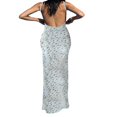 thumbnail image 3 of Robe Longue Maxi Sans Manches à Bretelles Spaghetti Découpée à Imprimé Floral pour Femmes, 3 of 7