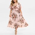 thumbnail image 1 of CHUANK Robes Maxi d'Été Grande Taille pour Invitée de Mariage Robe en Dentelle à Empiècements Épaules Dénudées Longues Robes Manches Courtes, 1 of 7