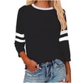 thumbnail image 1 of Timegard Hauts pour Femmes Grande Taille Col Rond Manches 3/4 T-Shirts Confortables Tunique Décontractée pour Porter avec des Leggings, 1 of 5