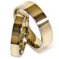 thumbnail image 1 of Ensemble de Bagues de Mariage Confort Simple Deux Tons Or pour Lui et Elle, 1 of 1