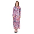 thumbnail image 1 of Bimba Robe Chemise Maxi Imprimée à Manches Longues pour Femmes, Coupe Ample Décontractée, Boutonnée, 1 of 1