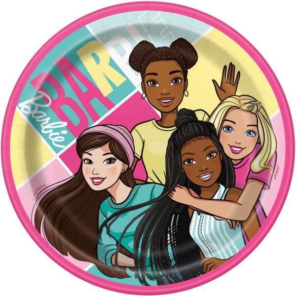 Unique Industries' Barbie Round 7" Dessert Plates, 8ct