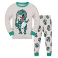 thumbnail image 1 of Ensemble de Pyjama pour Petit Garçon, Imprimé Dinosaure, Col Ras du Cou, Doux et Confortable, Pyjamas d'Été, Tenue de Nuit, Pyjamas pour Garçons, Taille 5-6 Ans, 1 of 4
