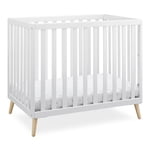 Delta Children Tucker Mini Baby Crib, Bianca White/Natural
