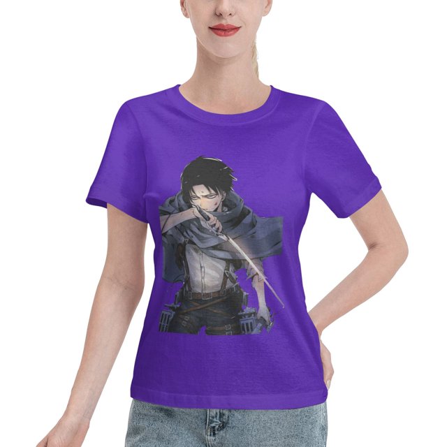 Women's Basic Short Sleeve T-Shirt Attacking Giant Levi Ackerman
