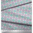 thumbnail image 2 of Soimoi Crepe Silk Fabric Ogee Damask Decor Fabric Printed Yard 42 Inch Wide, 2 of 5