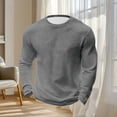 thumbnail image 4 of aohooy Chandail Thermique en Tricot Gaufré pour Homme Grande Taille - Léger, Col Rond, Manches Longues, Basique, Décontracté, Chandail de Dessous Gris, P, 4 of 7