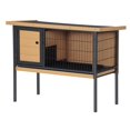 thumbnail image 1 of PawHut Rabbit Hutch Elevated Bunny Cage with Tray and Openable Roof, 1 of 10