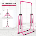 thumbnail image 3 of GymPro Gymnastics Bar, Gymnastics Bar for Kids for Home Training, Adjustable Height Gymnastics Training Bars, Expandable Horizontal Bar Foldable Kip Bar Monkey Bars, Pink, 3 of 8