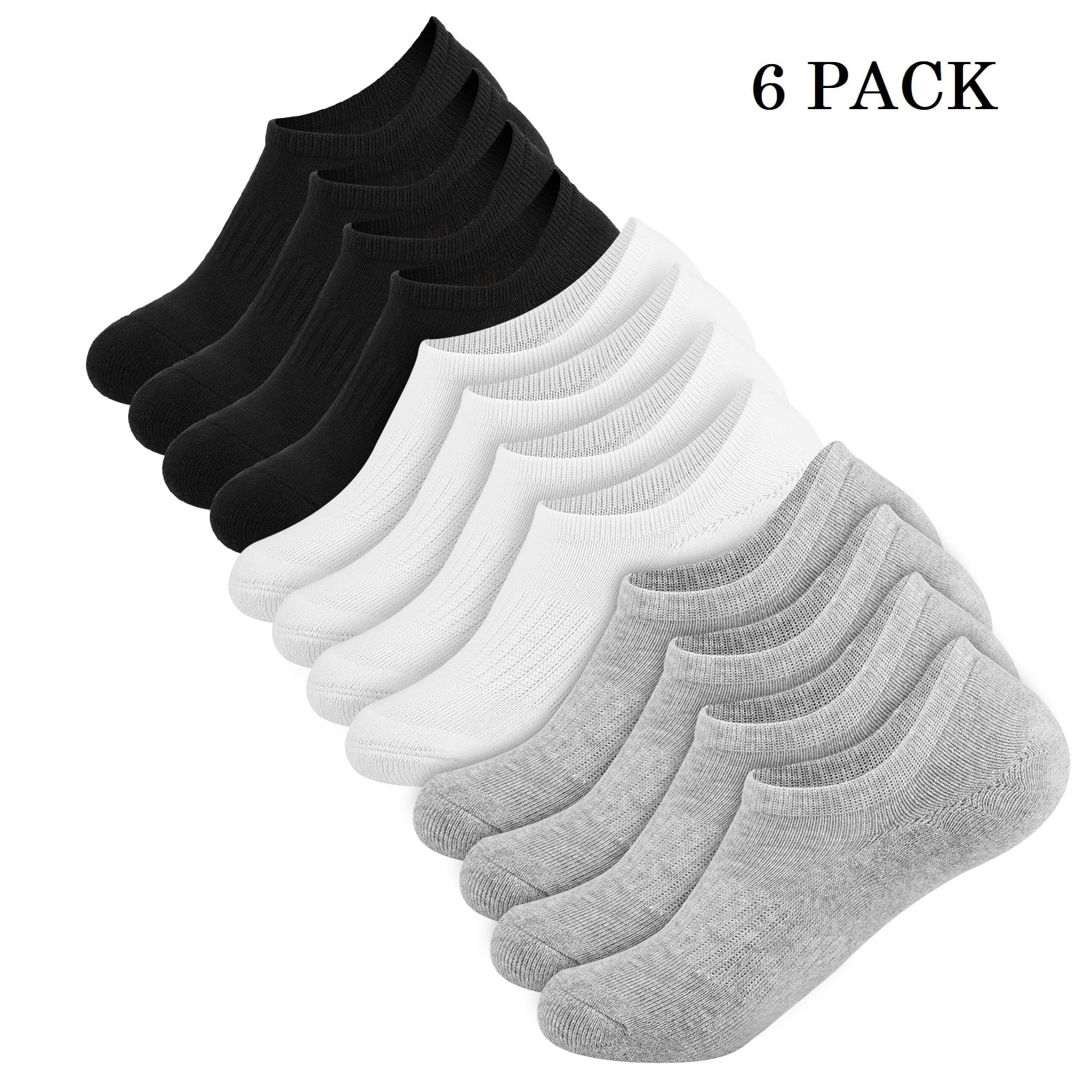 6 Pairs No Show Socks for Women Invisible Non Slip Socks Low Cut Casual Socks