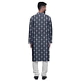 thumbnail image 3 of Atasi Button Down Asymmetric Printed Long Sleeve Rayon Kurta Pyjama Set, 3 of 4