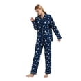 thumbnail image 3 of GLOBAL Women's Flannel Pajama Set - 100% Cotton, Button Down Top & Drawstring Pants | Warm Winter Sleepwear for Canada, 3 of 5
