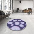 thumbnail image 4 of Ahgly Company Tapis Rond Lavable en Machine Intérieur Transitionnel Violet Pervenche Profond, 4 Pieds Rond, 4 of 7