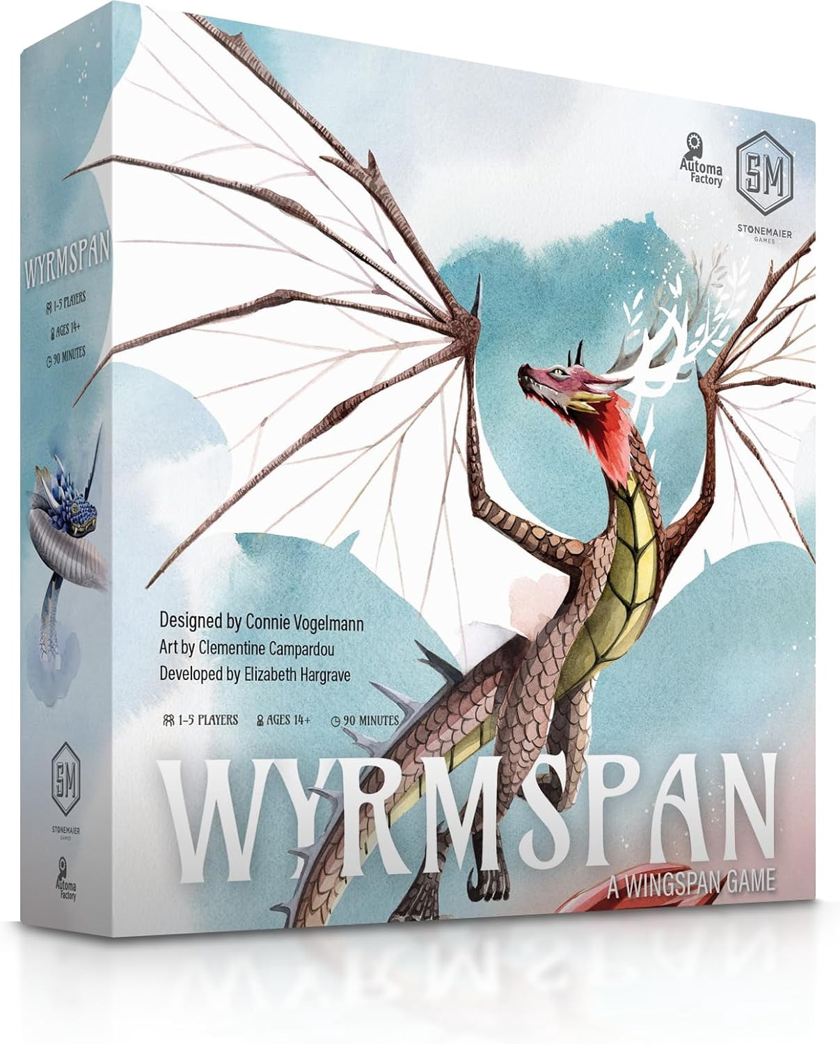Stonemaier Games: Wyrmspan - A Wingspan Game | Build a Cavernous Sanctuary for Beautiful Dragons in This Strategy Board Game | for Adults and Family | 1-5 Players, 90 Min, Ages 14+