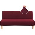 thumbnail image 1 of Armless Futon Cover Stretch Sofa Bed Slipcover Protector Elastic Feature Rich Textured High Spandex Small Checks Jacquard Fabric Futon Cover, Machine Washable, 1 of 7