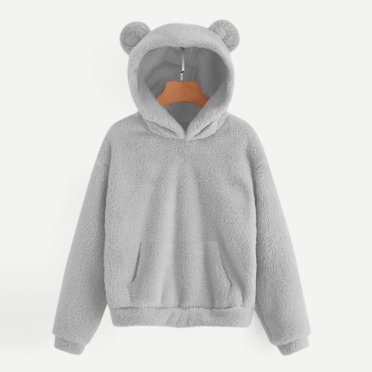 Ovingeta Pyjama pour Femme en Molleton, Chandail à Capuche avec Oreilles, Flanelle, Chemise de Nuit, Vêtement de Nuit, Mignon Pyjama, Chandail Duveteux, Tenue d'Intérieur d'Hiver