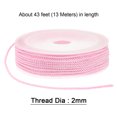thumbnail image 2 of Unique Bargains Twisted Nylon Twine Thread Beading Cord 2mm 13M/43 Feet Extra Strong Braided Nylon String, Pink, 2 of 6