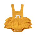 thumbnail image 1 of MesaSe Baby Summer Ruffle Romper  Sleeveless Elastic Waist Rainbow Embroidery Strap Bodysuit, 1 of 6