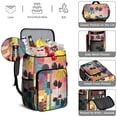 thumbnail image 3 of Vintage Boho Daisy Cooler Backpack - 20L Insulated Picnic Backpack with Mesh Side Pockets for Extra Storage, 3 of 6