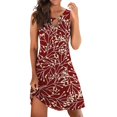 thumbnail image 1 of TJAZFJPA Robes de Soirée pour Femmes Soirée Femmes Élégante Col Rond Robe Débardeur Robe Décontractée à Imprimé Floral Robe Dos Nu Robe Ligne A Femmes, 1 of 5